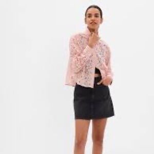 GAP Pink Floral Button Down Shirt